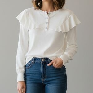 S'edge Ruffle‎ Yoke Sweatshirt Blouse